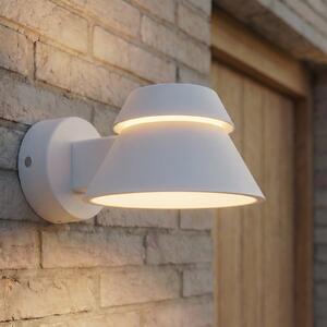 Lucande Moena vanjska zidna LED svjetiljka, svijetlosiva, metal, IP44, Sivo, Aluminij