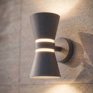 Lucande Meravi vanjska zidna LED svjetiljka, antracit, 2-svjetiljka, IP44, Crno, Aluminij