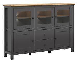 Komoda Sordoro 103, Grafit, Artisan hrast, 126x186x44cm