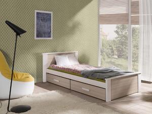 Krevet Henderson 115, Sonoma hrast, Bijela, 72x99cm, Bor