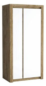 Ormar Etrmona 100, Ribbeck hrast, Sjajno bijela, 197x98x59cm