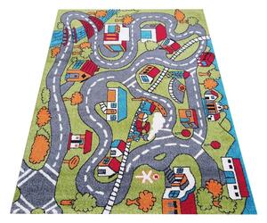 Moderan tepih za dječju sobu sa motivom malog grada Širina: 200 cm | Duljina: 290 cm