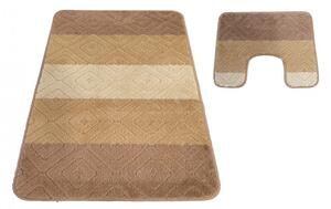 Set kupaonskih tepiha u bež boji s uzorkom 50 cm x 80 cm + 40 cm x 50 cm