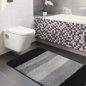 Crno sivi dvodijelni set za kupaonicu i toalet 50 cm x 80 cm + 40 cm x 50 cm