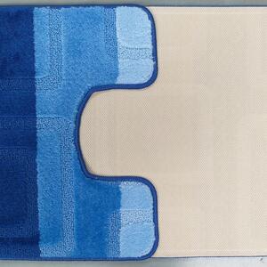 Plavi neklizajući kupaonski tepisi 50 cm x 80 cm + 40 cm x 50 cm