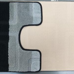 Set od dva kupaonska tepiha crne boje 50 cm x 80 cm + 40 cm x 50 cm