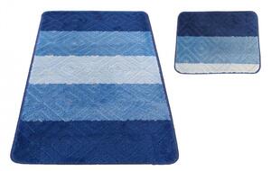 Set plavih kupaonskih tepiha 50 cm x 80 cm + 40 cm x 50 cm