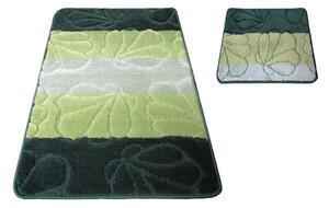 Dvodijelni set kupaonskih tepiha zelene boje 50 cm x 80 cm + 40 cm x 50 cm