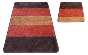 Set od dva kupaonska tepiha u smeđe-crvenoj boji 50 cm x 80 cm + 40 cm x 50 cm