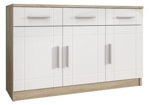 Komoda Tucson 145, Sonoma hrast, Bijela, 70x103x37cm