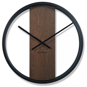 Smeđi drveni zidni sat promjera 50 cm