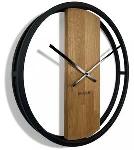 Moderni sat promjera 50cm u kombinaciji drva i metala