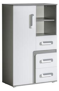 Komoda Aviseve 101, Antracit, Bijela, 136x85x40cm