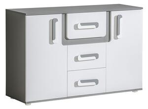 Komoda Aviseve 102, Bijela, Antracit, 85x128x40cm
