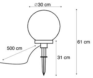 Moderna vanjska svjetiljka s uzemljenim šiljkom 30 cm IP44 - Bol