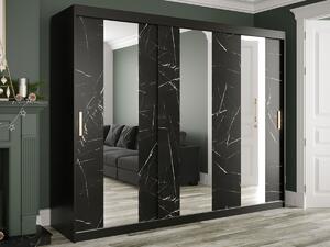 Ormar Hartford 245, Crni mramor, Mat crna, 200x250x62cm