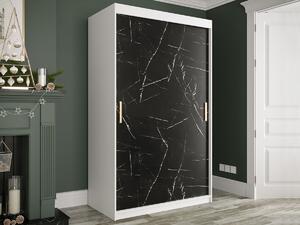 Ormar Hartford 247, Crni mramor, Mat bijela, 200x120x62cm