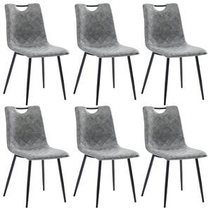 VidaXL Blagovaonske stolice od umjetne kože 6 kom tamnosive