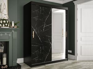 Ormar Hartford 260, Mat crna, Crni mramor, 200x150x62cm