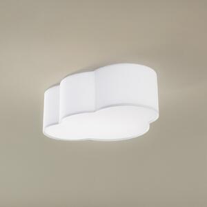 TK Lighting Stropna svjetiljka Cloud, tekstil, 41 x 31 cm, bijela, prigušiva, Bijela, Dnevni boravak/blagovaonica, Tkanina / tekstil