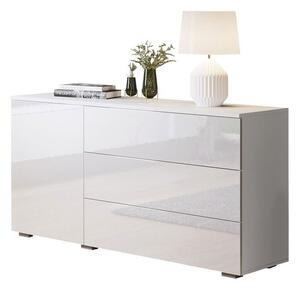 Komoda Sarasota 128, Bijela, Sjajno bijela, 68x111x39cm