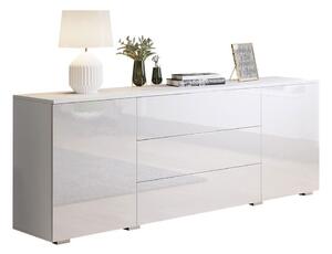 Komoda Sarasota 129, Bijela, Sjajno bijela, 68x150x39cm