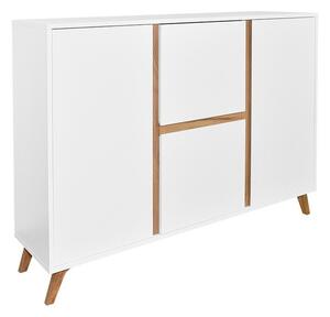 Komoda Mavenoa 100, Bijela, Zlatni hrast, 95x130x35cm