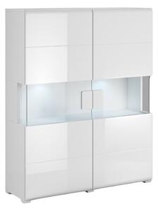 Polica Torsone 107, Bijela, Sjajno bijela, 153x122x40cm