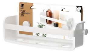 Bijela samoljepljiva kupaonska polica od reciklirane plastike Flex Adhesive – Umbra