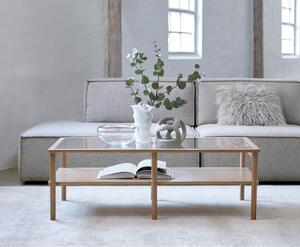 Stakleni stolić za kavu u prirodnoj boji 60x120 cm Elba – Unique Furniture