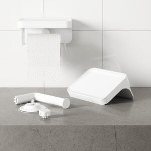 Bijeli samoljepljiv držač toaletnog papira od reciklirane plastike Flex Adhesive – Umbra