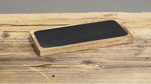 Crni/u prirodnoj boji drven tanjur za posluživanje 30x15 cm – Wenko