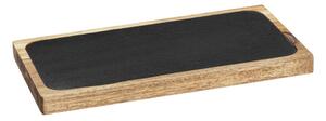 Crni/u prirodnoj boji drven tanjur za posluživanje 30x15 cm – Wenko