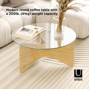 Okrugao stolić za kavu sa staklenom pločom stola u prirodnoj boji ø 84 cm Madera – Umbra
