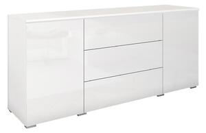Komoda Sarasota 142, Bijela, Sjajno bijela, 66x150x40cm