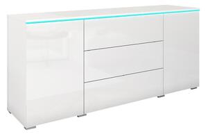 Komoda Sarasota 142, Bijela, Sjajno bijela, 66x150x40cm