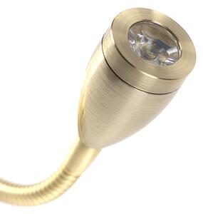 Zidna svjetiljka u stilu art deco zlatna s USB-om i fleksibilnom rukom - Brescia Combi