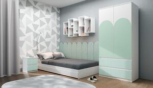 Drohmo MIX SS-90 ARTEO ormar, 90x180x50 cm, bijelo-mint zelena