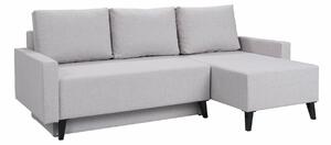 Kutna garnitura Delbene 127, Sjajno crna, 74x225x140cm