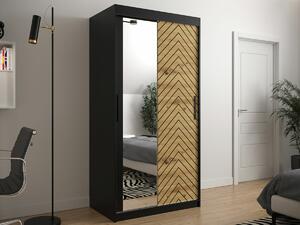 Ormar Hartford 307, Artisan hrast, Crna, 200x100x62cm