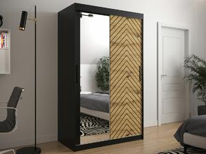 Ormar Hartford 309, Artisan hrast, Crna, 200x120x62cm