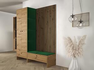 Set za hodnik Hartford 320, Artisan hrast, Crna, 206x145x44cm