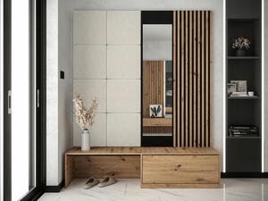 Set za hodnik Hartford 322, Artisan hrast, Crna, 205x172x42cm