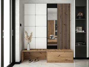 Set za hodnik Hartford 322, Crna, Artisan hrast, 205x172x42cm