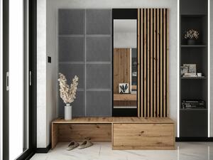 Set za hodnik Hartford 322, Artisan hrast, Crna, 205x172x42cm