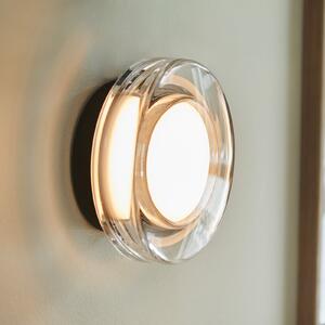 LOOM DESIGN Hugo LED zidna svjetiljka, crna/prozirna, Ø17 cm, IP65, prigušiva, Providna, Dnevni boravak/blagovaonica, Plastika