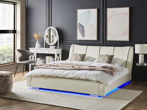 Zondo Bračni krevet 180 cm NICE (s podnicom i LED rasvjetom) (bijela). 1007398
