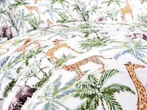 AFRICA bijela pamučna posteljina Dimenzije posteljine: 70 x 90 cm | 140 x 200 cm