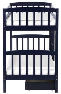 Zondo Krevet na kat 90 cm REWIND (tamnoplava) (s podnicom i prostorom za odlaganje). 1026685
