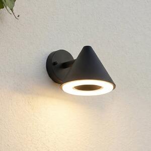 Lindby Soran vanjska zidna LED svjetiljka, crna, metal, IP44, Crno, Metal